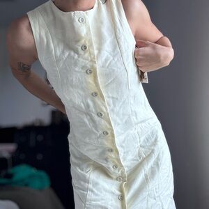 Elegant Cream Button-Down Dress